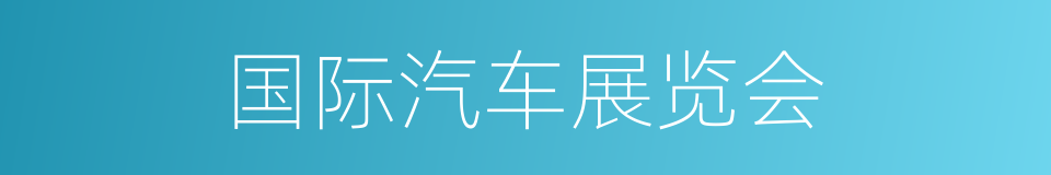 国际汽车展览会的同义词