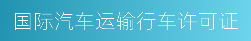 国际汽车运输行车许可证的同义词