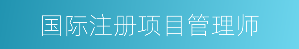国际注册项目管理师的同义词