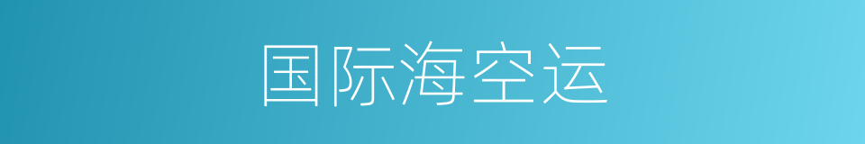 国际海空运的同义词