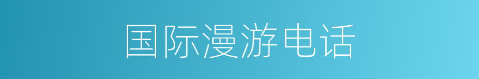 国际漫游电话的同义词