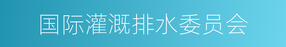 国际灌溉排水委员会的同义词