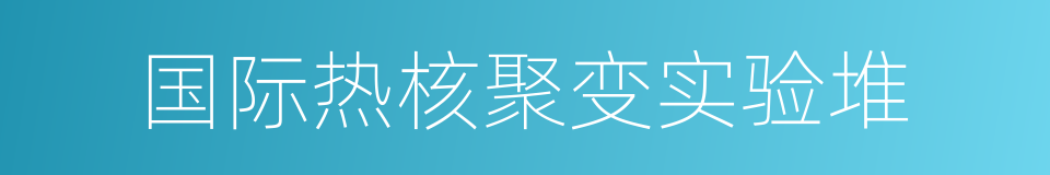 国际热核聚变实验堆的同义词