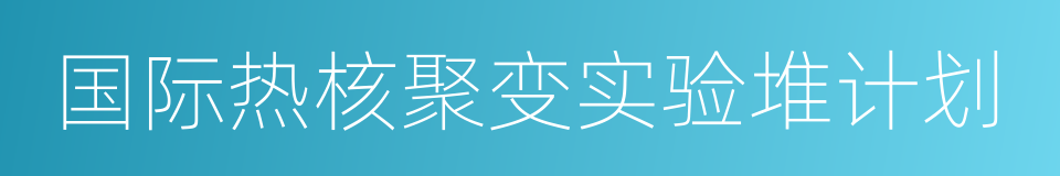 国际热核聚变实验堆计划的同义词