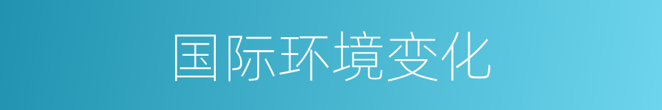 国际环境变化的同义词