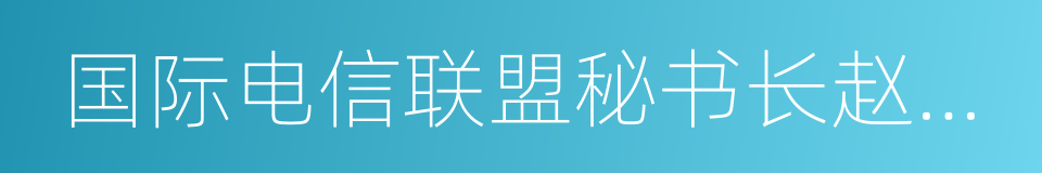 国际电信联盟秘书长赵厚麟的同义词