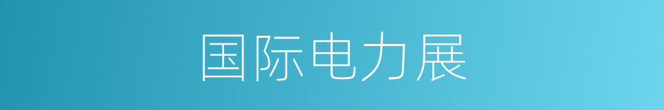 国际电力展的同义词