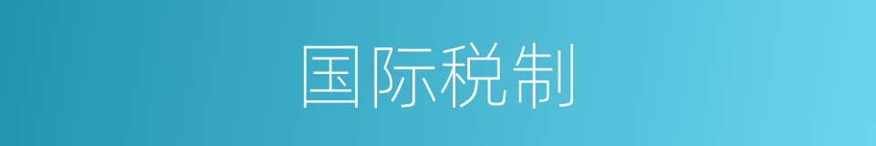国际税制的同义词