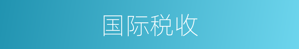 国际税收的同义词