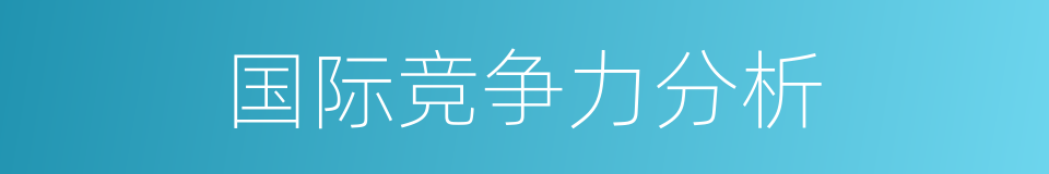 国际竞争力分析的同义词