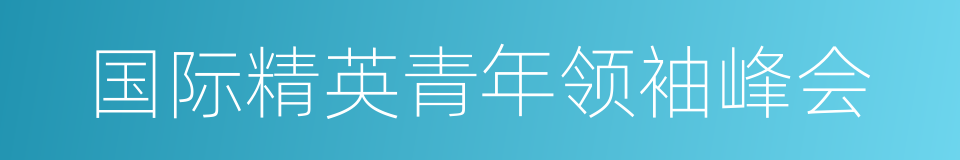 国际精英青年领袖峰会的同义词