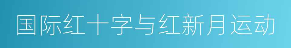 国际红十字与红新月运动的同义词