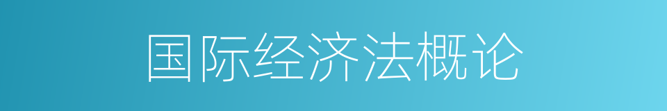 国际经济法概论的同义词