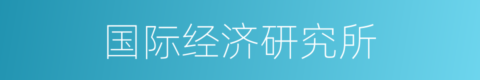 国际经济研究所的同义词