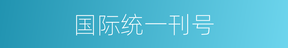 国际统一刊号的同义词