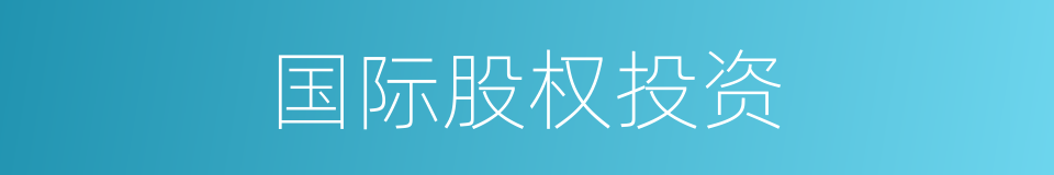 国际股权投资的同义词