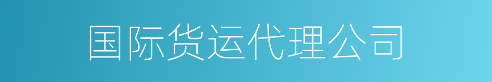 国际货运代理公司的同义词
