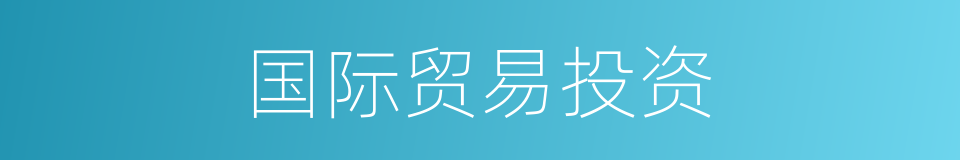 国际贸易投资的同义词