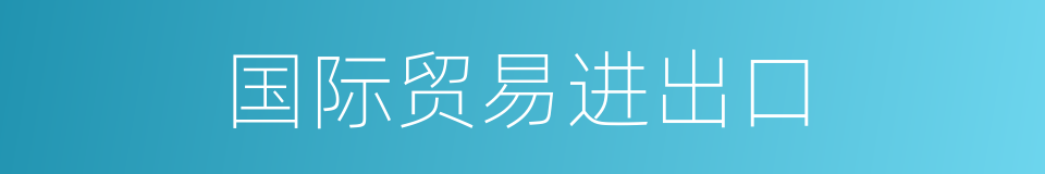 国际贸易进出口的同义词