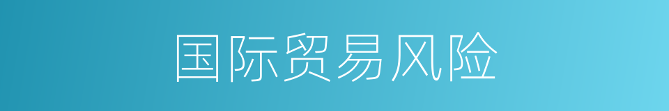 国际贸易风险的同义词