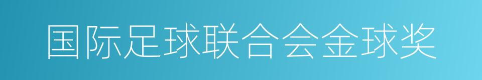 国际足球联合会金球奖的同义词