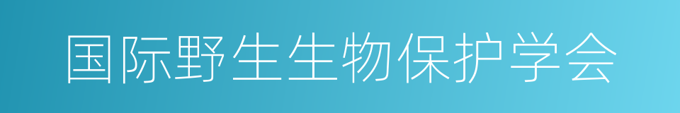 国际野生生物保护学会的同义词