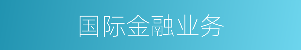 国际金融业务的同义词