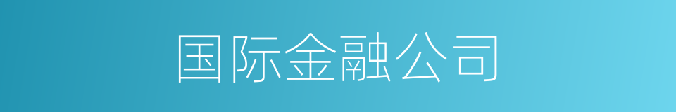 国际金融公司的同义词