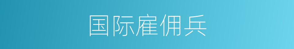 国际雇佣兵的同义词