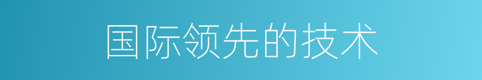 国际领先的技术的同义词