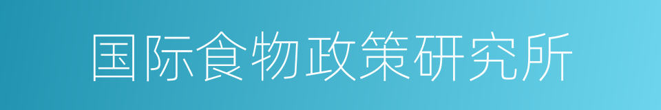 国际食物政策研究所的同义词