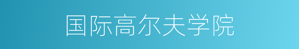 国际高尔夫学院的同义词