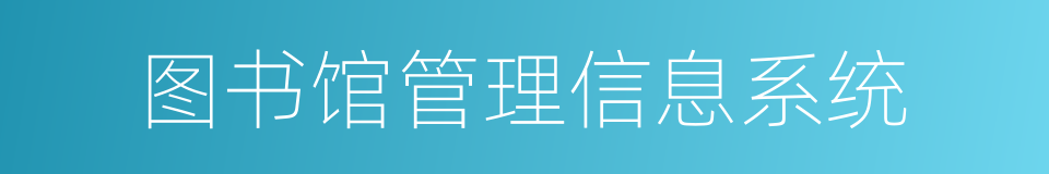 图书馆管理信息系统的同义词