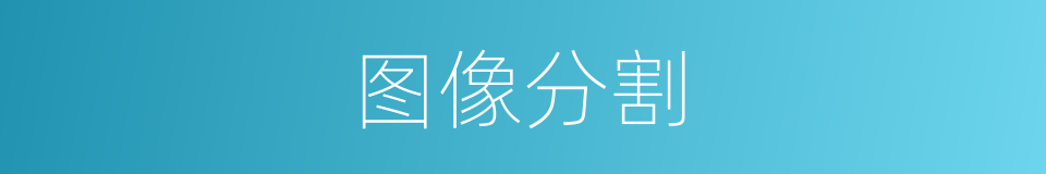 图像分割的意思