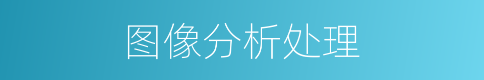 图像分析处理的同义词
