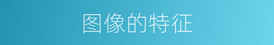 图像的特征的同义词