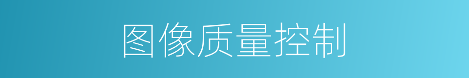 图像质量控制的同义词