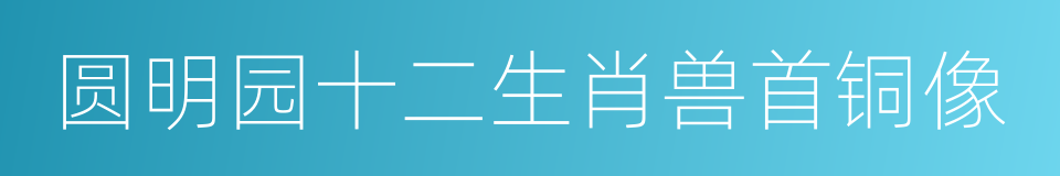 圆明园十二生肖兽首铜像的同义词