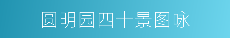 圆明园四十景图咏的同义词