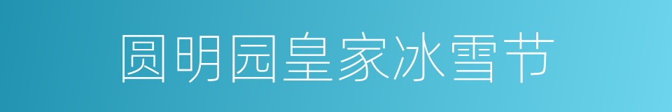 圆明园皇家冰雪节的同义词