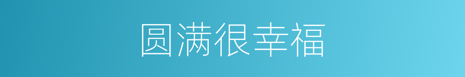 圆满很幸福的同义词