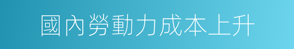 國內勞動力成本上升的同義詞