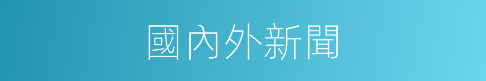 國內外新聞的同義詞