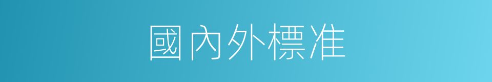 國內外標准的同義詞