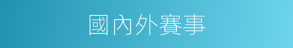 國內外賽事的同義詞