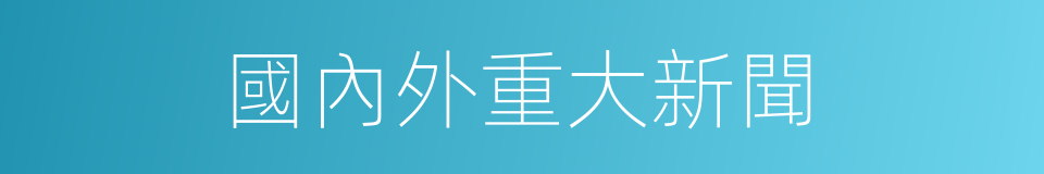 國內外重大新聞的同義詞