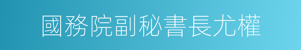 國務院副秘書長尤權的同義詞