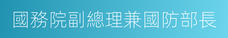 國務院副總理兼國防部長的同義詞