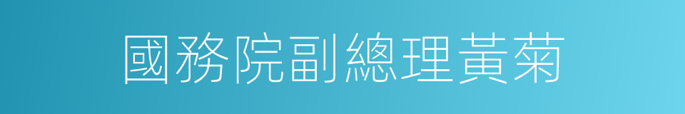 國務院副總理黃菊的同義詞