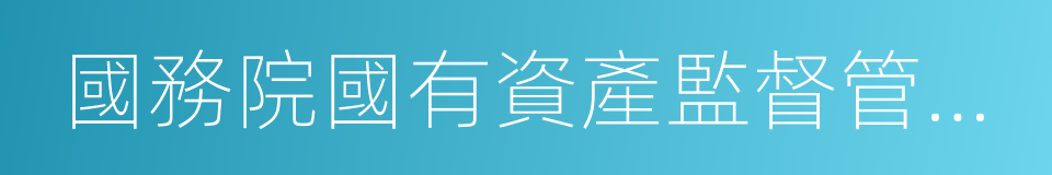 國務院國有資產監督管理委員會的同義詞